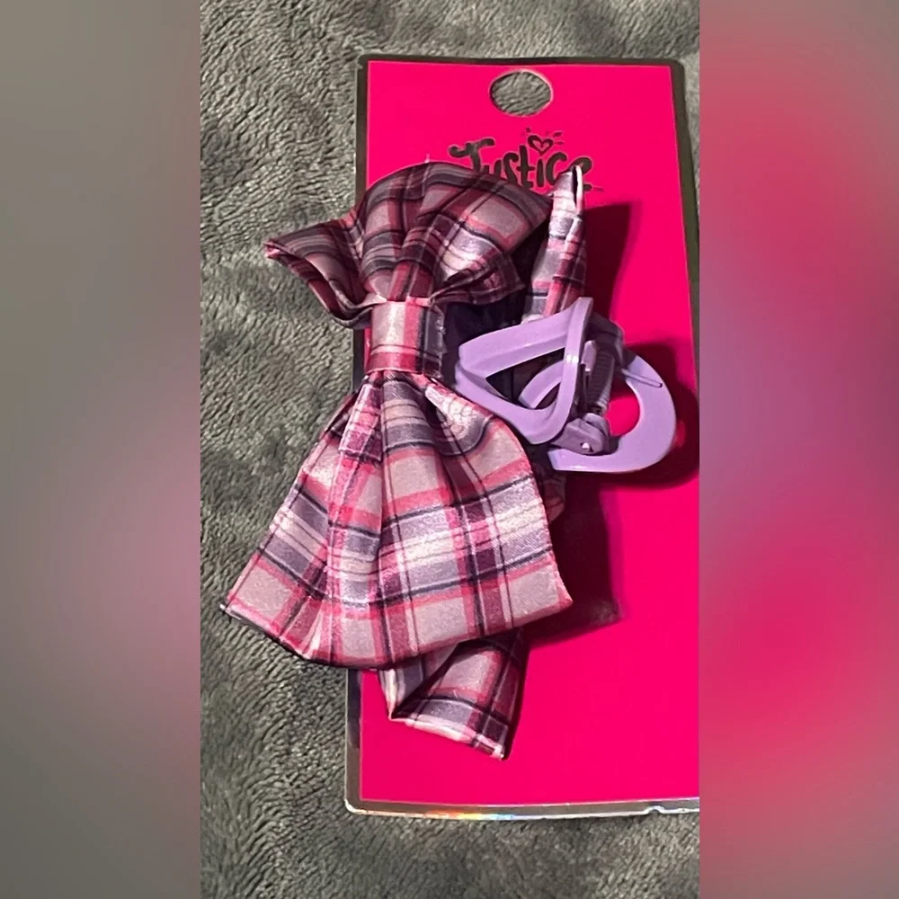 🔴 3/$12 Justice Plaid Hair‎ Claw Clip!